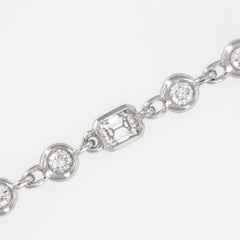 Heavy 18 Karat White Gold Unique 2.50 Cttw. Diamonds By The Yard Necklace