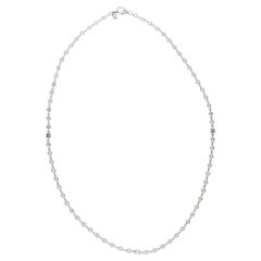 Heavy 18 Karat White Gold Unique 2.50 Cttw. Diamonds By The Yard Necklace