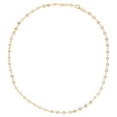 Heavy 18 Karat Yellow Gold 1.97 Cttw VS F-G Diamonds by the Yard Necklace