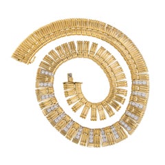 Heavy, 18 Karat Yellow Gold 3.25 Cttw Diamond Collar Necklace