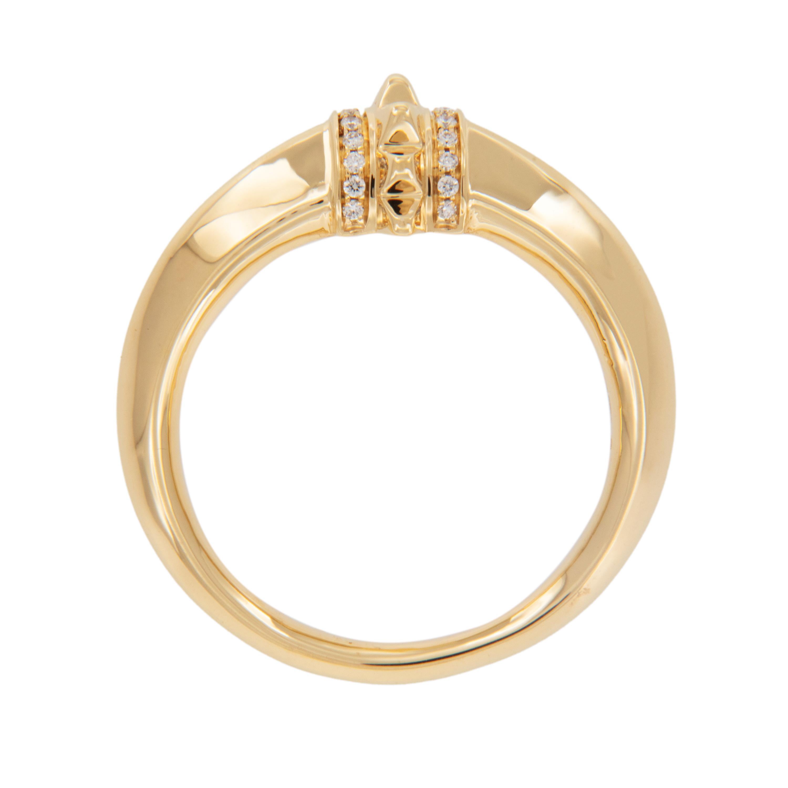 Contemporain Lourde bague Hab El Hayl en or jaune 18 carats ornée de diamants par Al Zain en vente