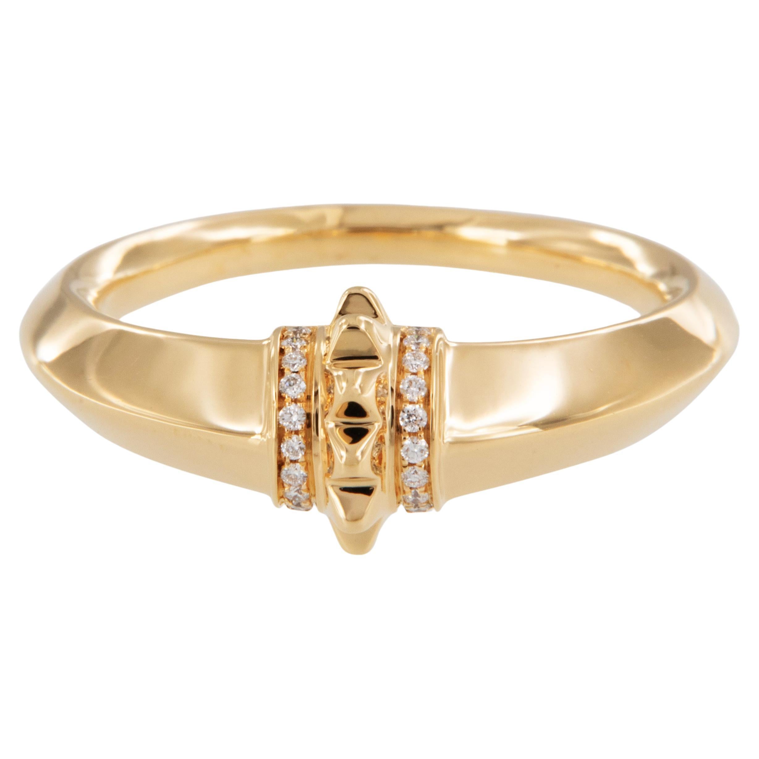 Lourde bague Hab El Hayl en or jaune 18 carats ornée de diamants par Al Zain