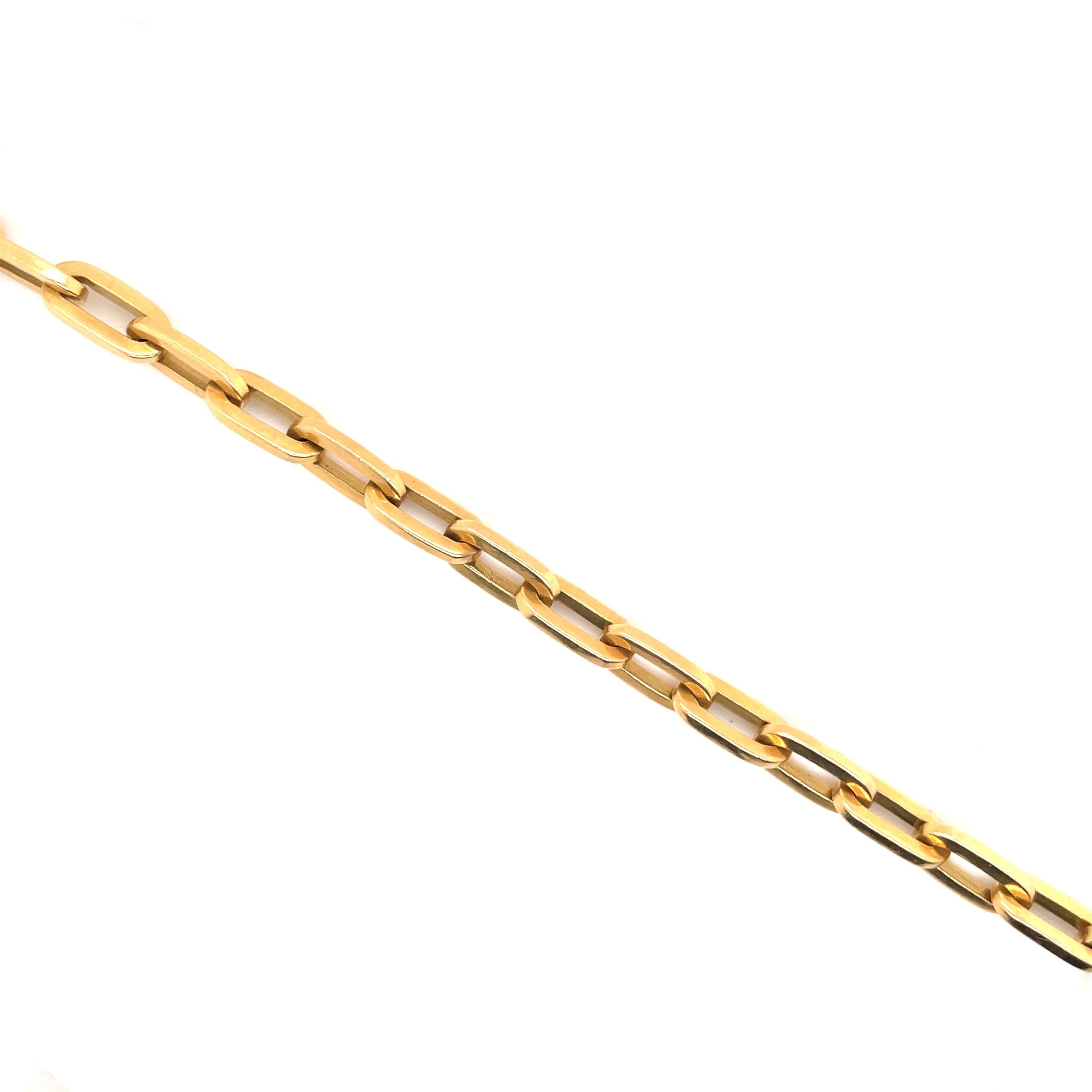 Heavy 18 Karat Yellow Gold Paperlink Bracelet 37.2 Grams In Excellent Condition In New York, NY