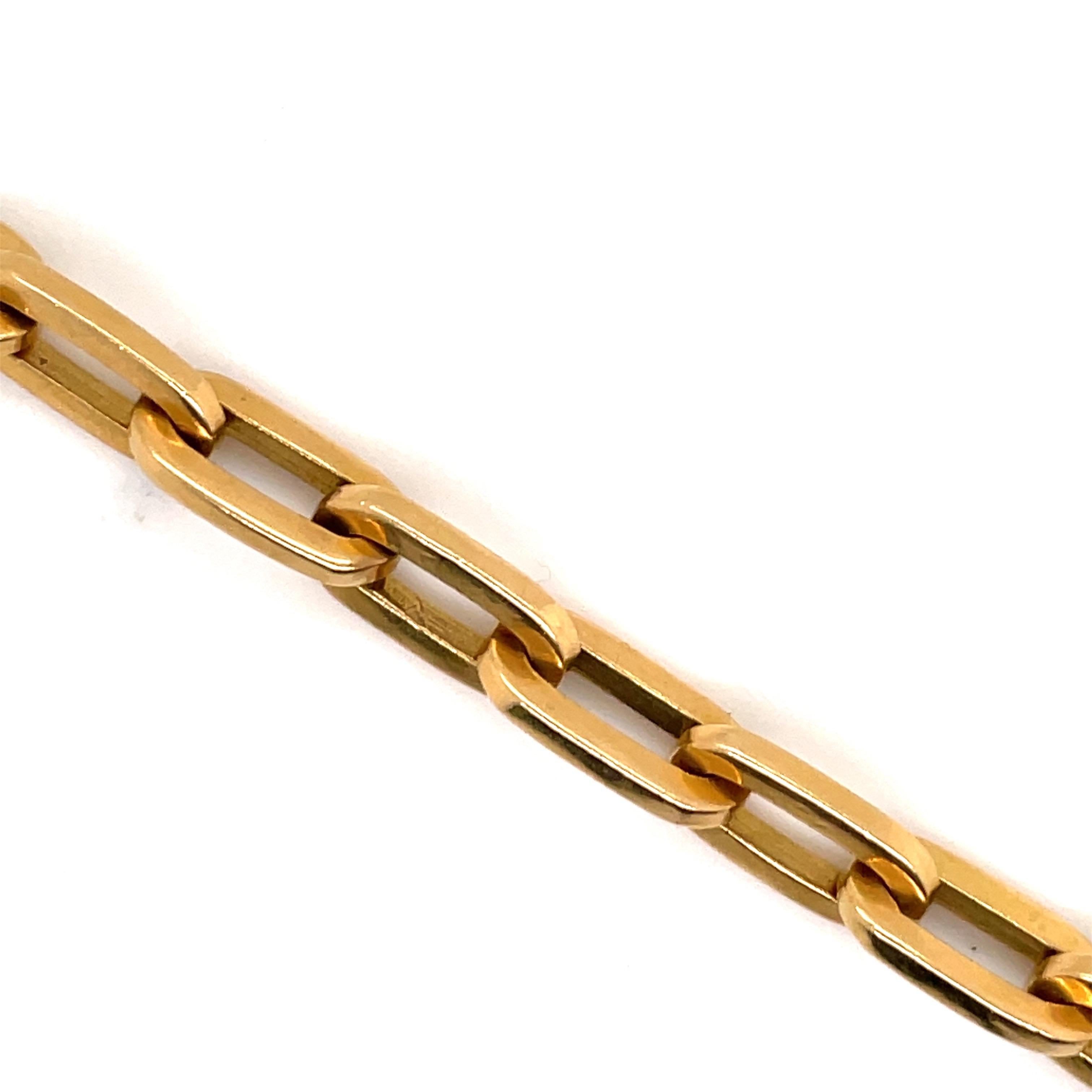 Women's or Men's Heavy 18 Karat Yellow Gold Paperlink Bracelet 37.2 Grams