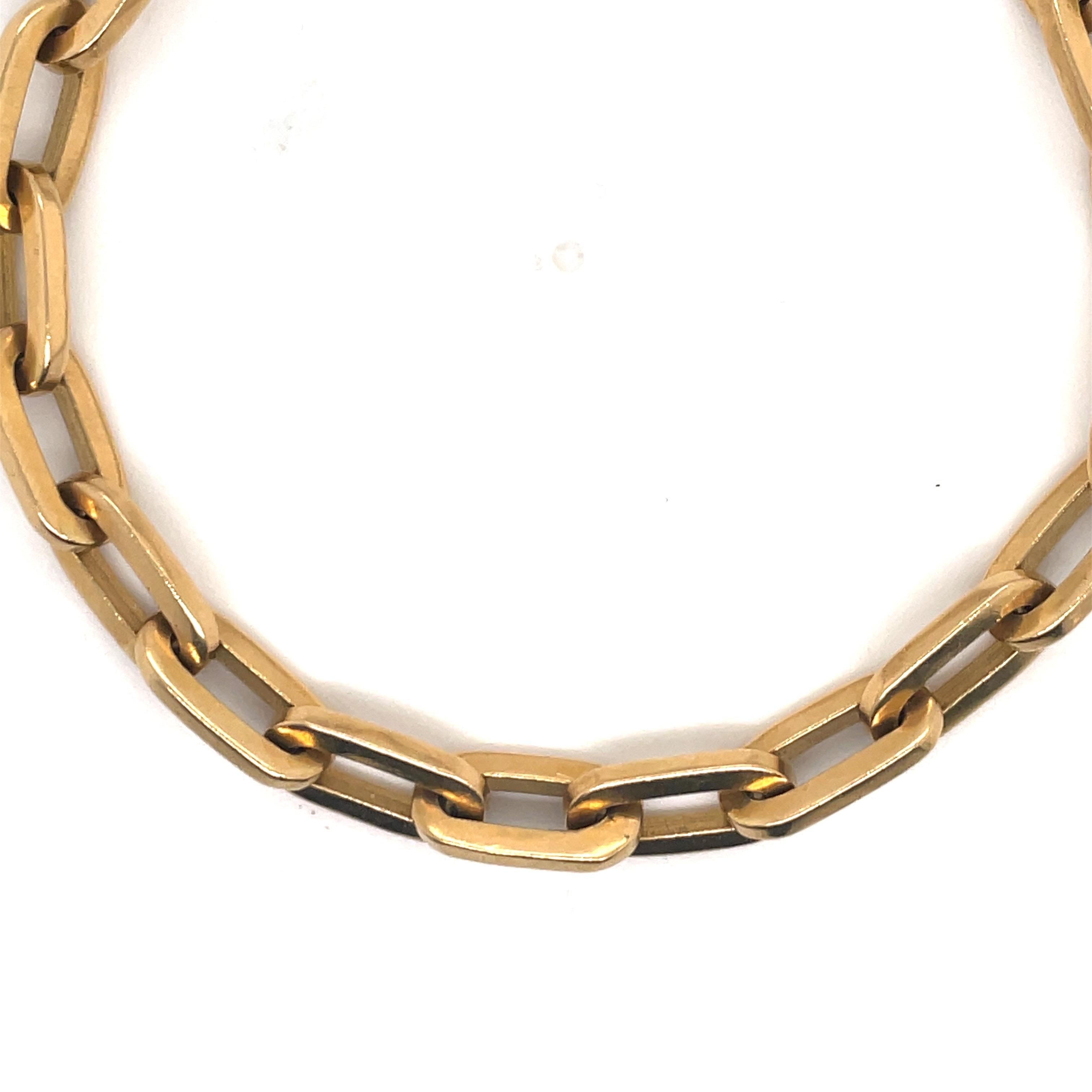 Heavy 18 Karat Yellow Gold Paperlink Bracelet 37.2 Grams 1