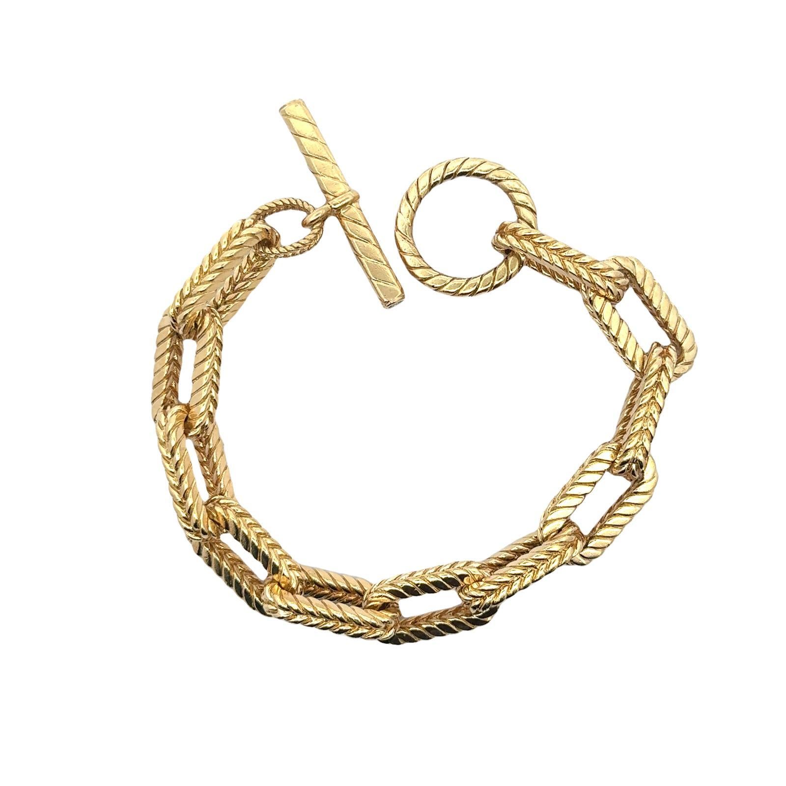 Heavy 18 Karat Yellow Gold Wheat Rectangular Link Bracelet Diamond Toggle In Excellent Condition In Boca Raton, FL