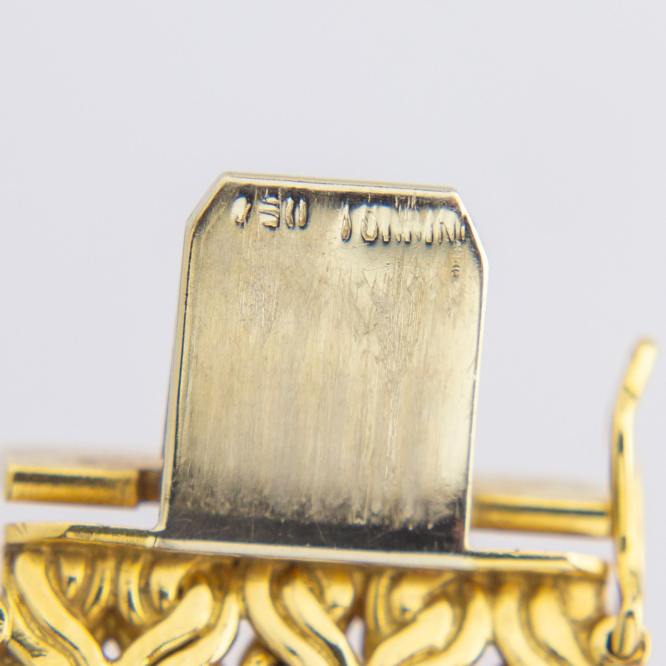 Bracelet tissé en or jaune 18 carats lourd en vente 1