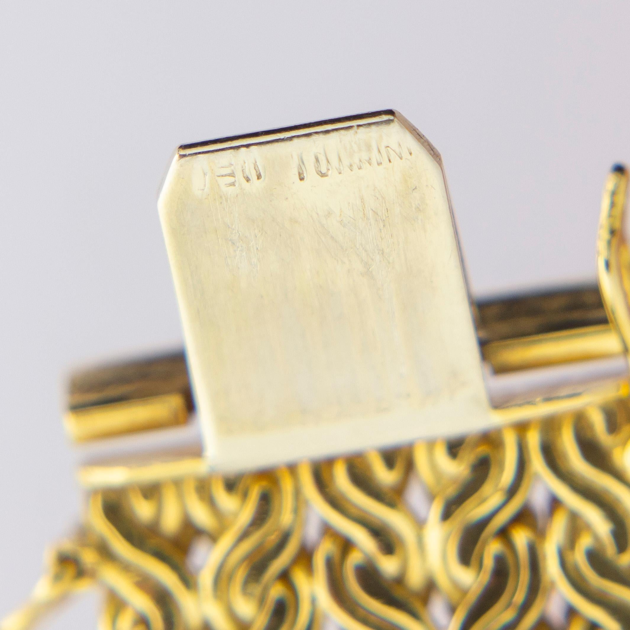 Bracelet tissé en or jaune 18 carats lourd en vente 2