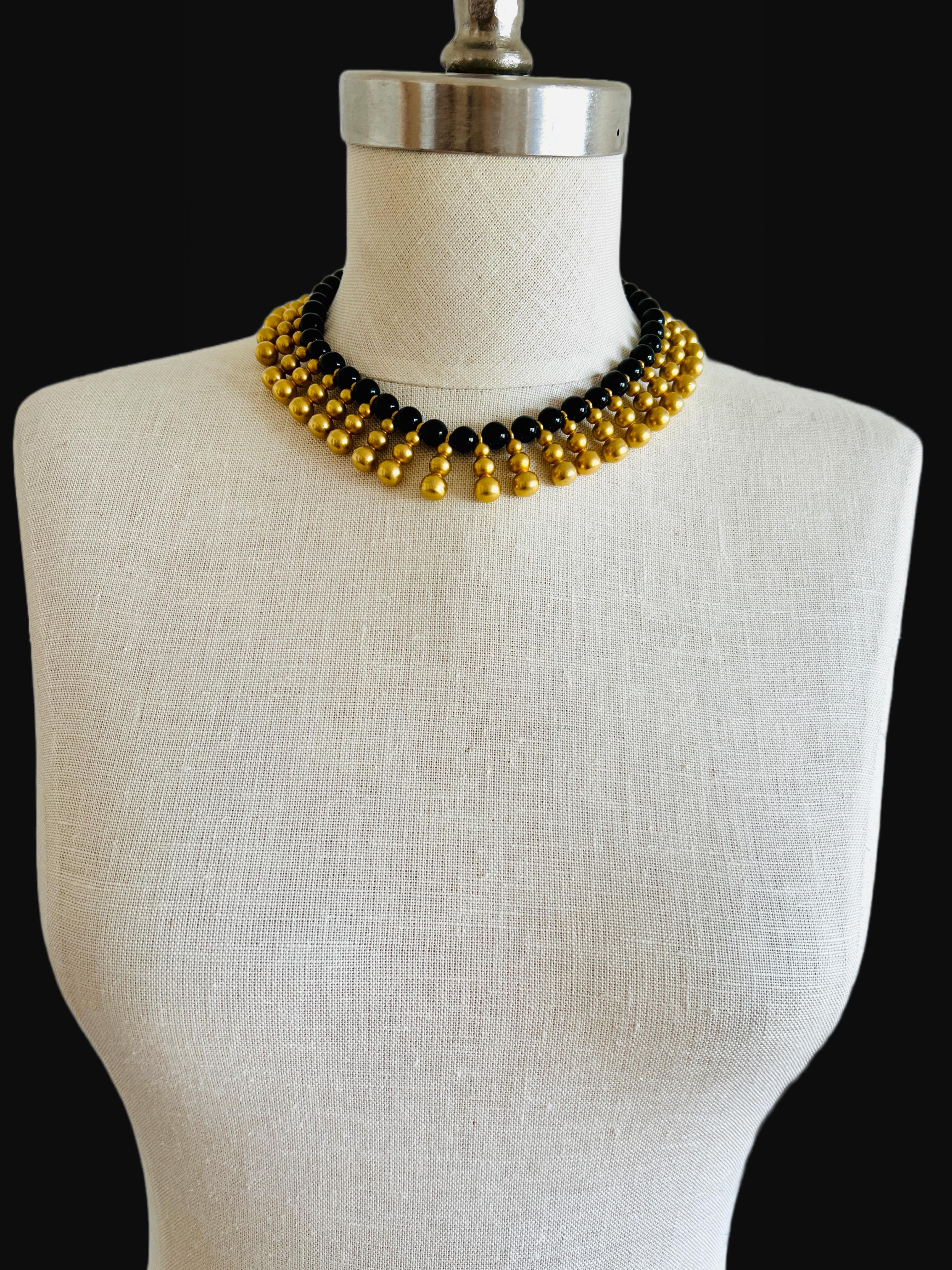 necklace with black thread