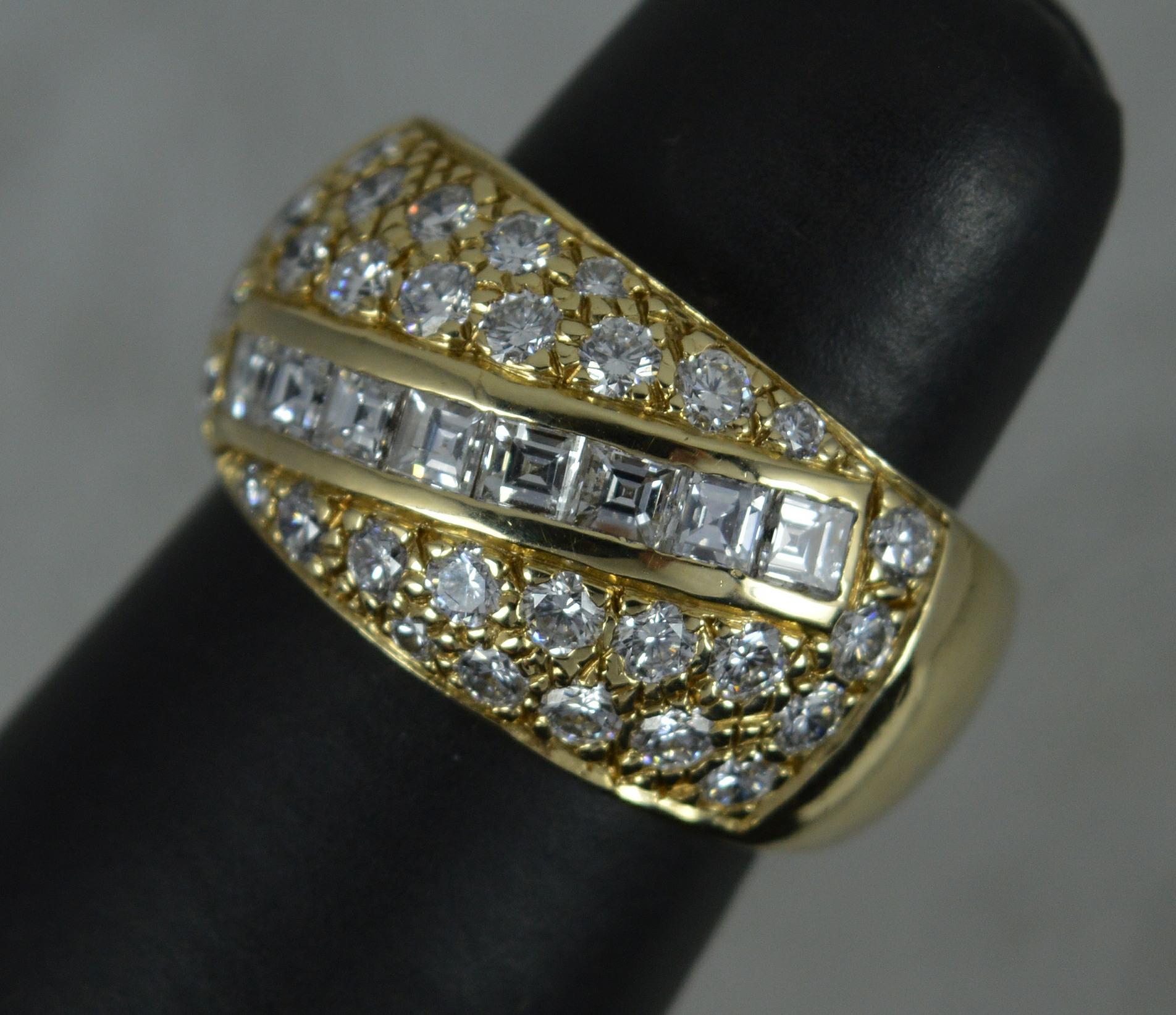 Heavy 1.85 Carat Diamond and 14 Carat Gold Bombe Cluster Ring For Sale 6