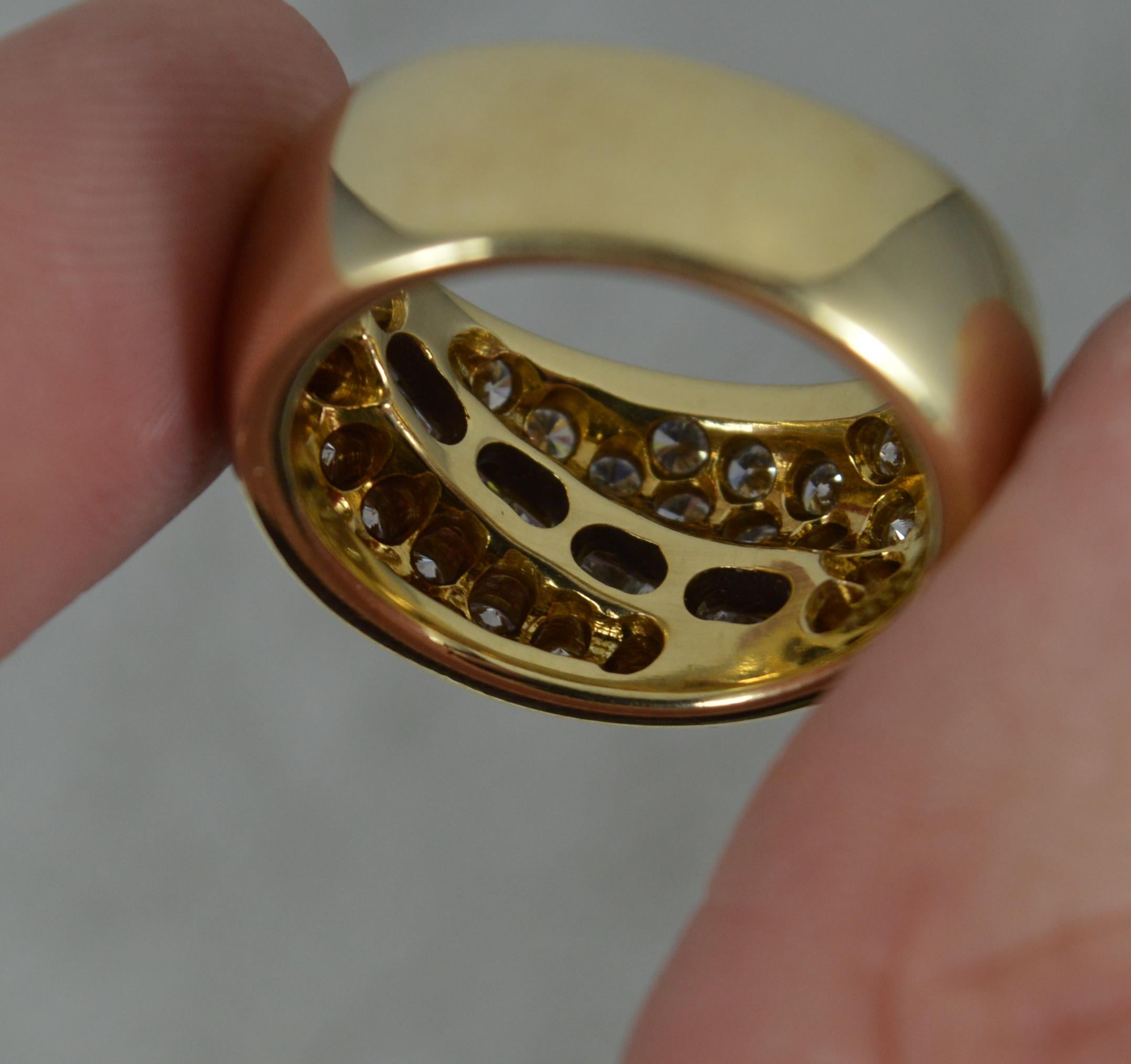 Heavy 1.85 Carat Diamond and 14 Carat Gold Bombe Cluster Ring In Good Condition For Sale In St Helens, GB