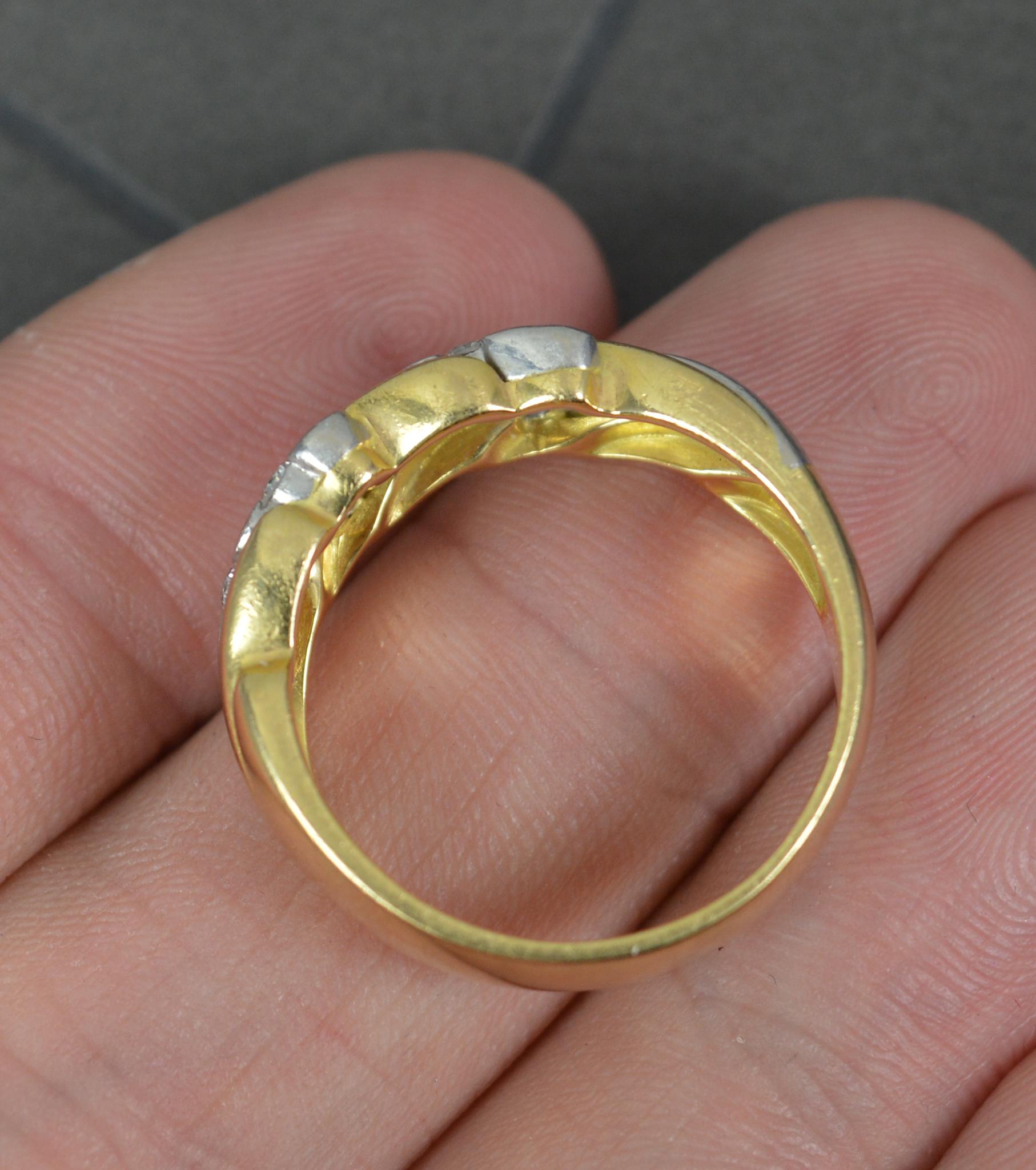 Heavy 18ct Gold and Platinum Diamond Band Ring In Excellent Condition In St Helens, GB