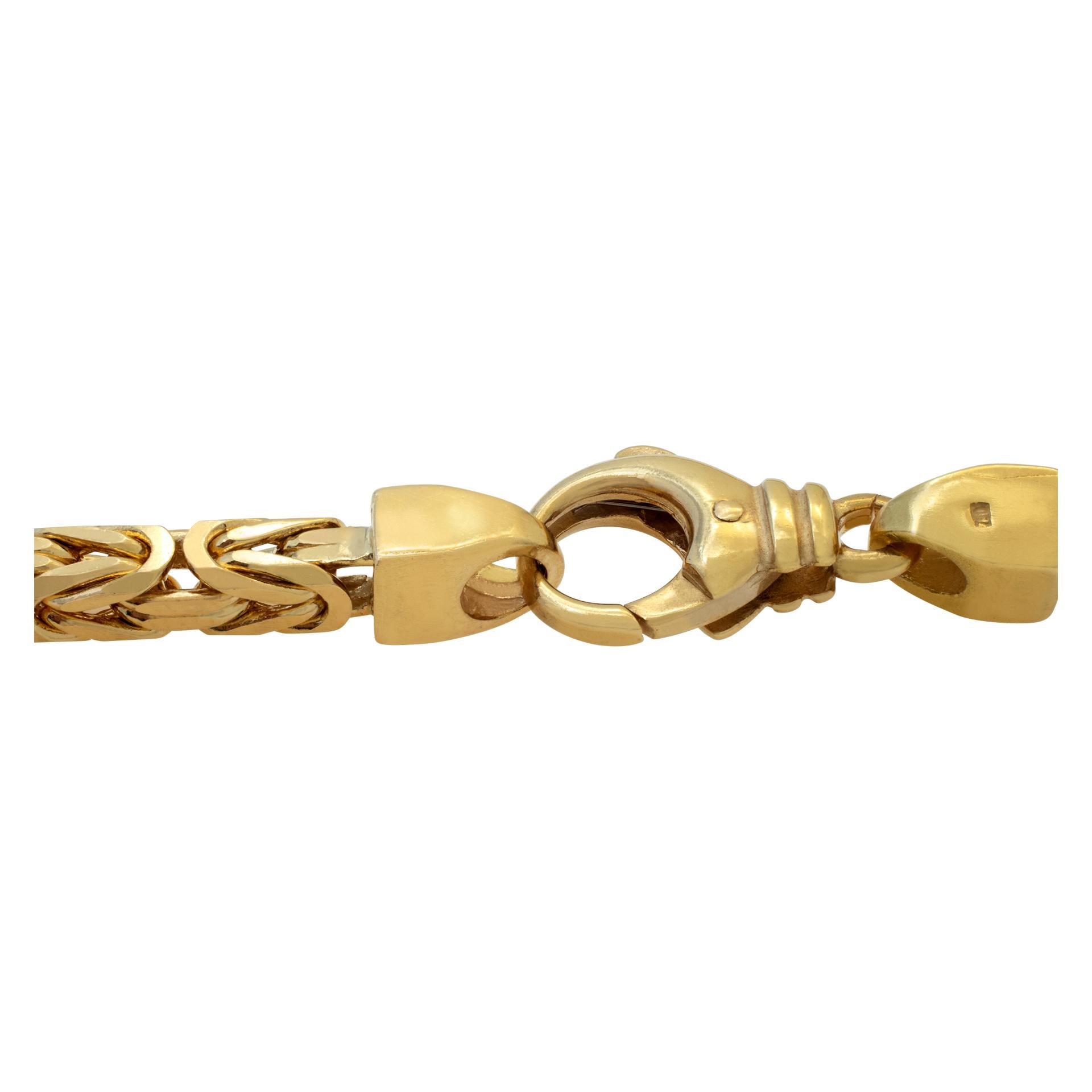 da uomo o donna Collana a catena quadrata bizantina pesante 18k con chiusura a moschettone grande e pesante