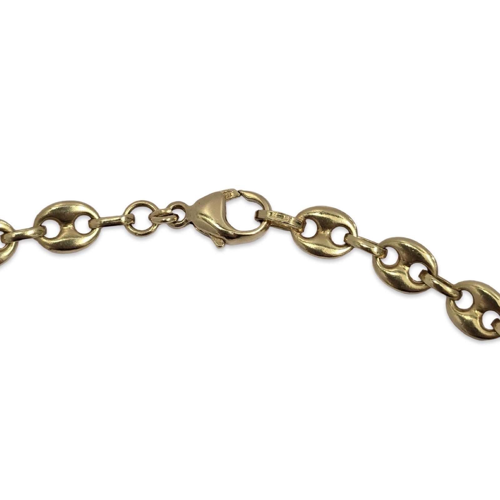 Heavy 18K Gold 5.5mm Mariner Link Chain Necklace In Excellent Condition For Sale In Miami, FL