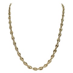 Heavy 18K Gold 5.5mm Mariner Link Chain Necklace