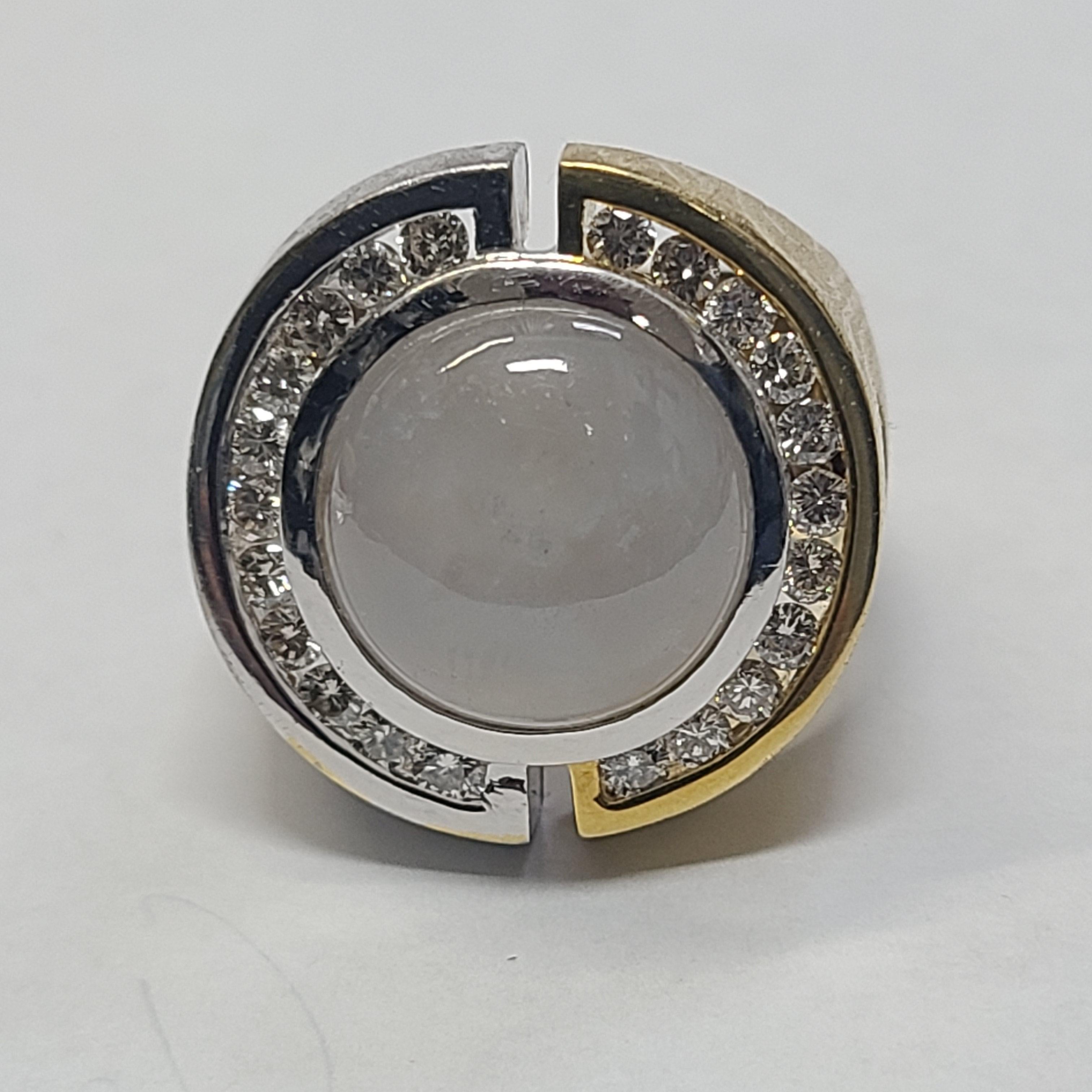 Heavy 18k Gold Jamar Ying Yang 9ct Grey Star Sapphire 1.5ctw Diamonds 29.2g Ring In Good Condition In St. Petersburg, FL