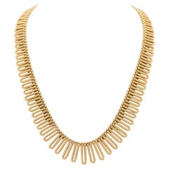 Heavy 18k solid gold Necklace - 60's Italian drapery, Cleopatra collar - 48.2 gr
