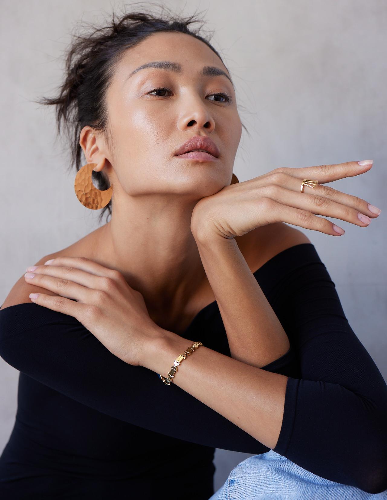 Bracelet lourd en or jaune massif 18k avec maillons en chaîne faits à la main en vente 7