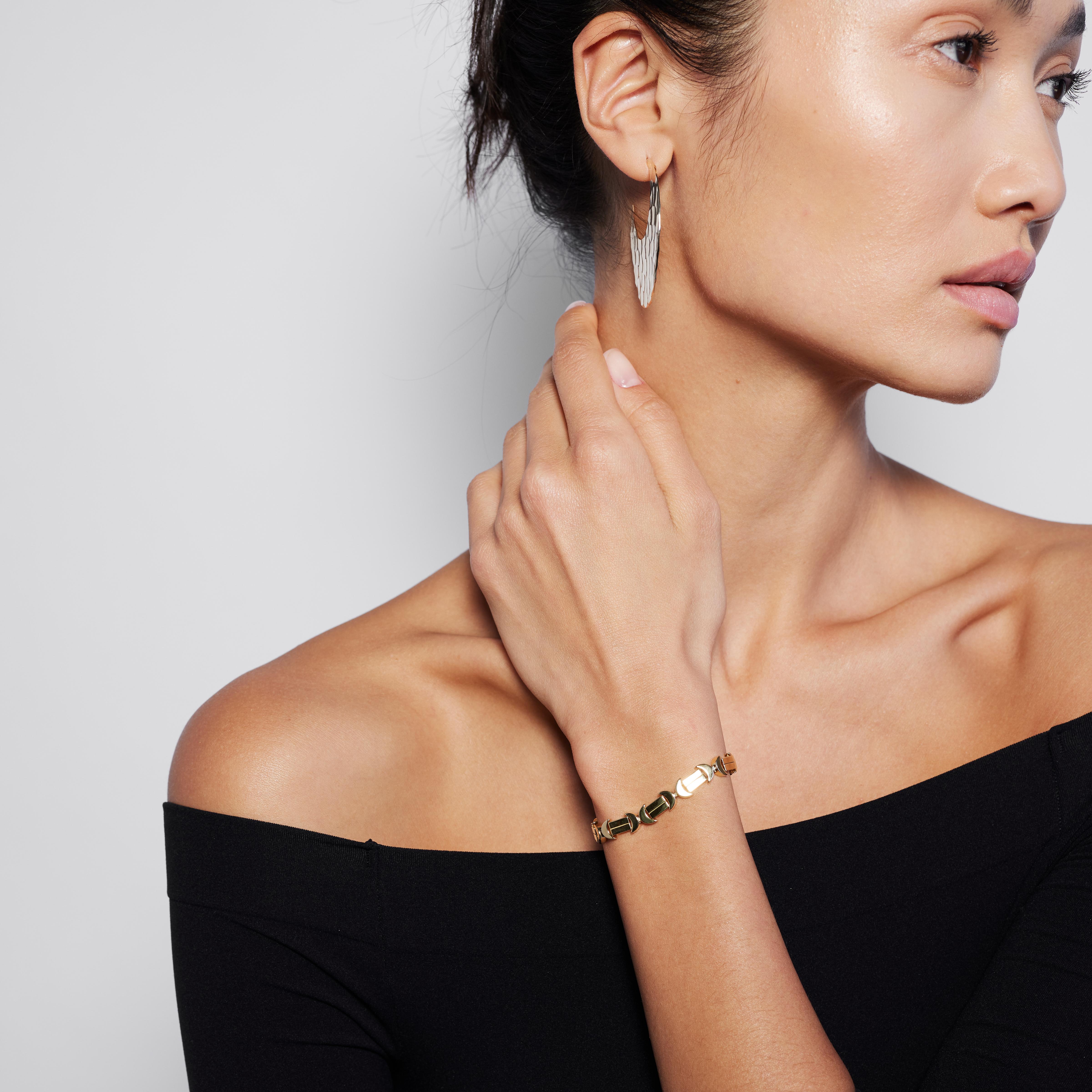 Bracelet lourd en or jaune massif 18k avec maillons en chaîne faits à la main en vente 3