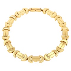 Bracelet lourd en or jaune massif 18k avec maillons en chaîne faits à la main Bracelet lourd en or jaune massif 18k avec maillons en chaîne faits à la main