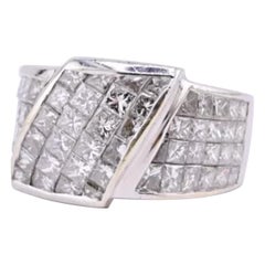 Heavy 18K White Gold Ring With Diamonds 11.76 Grams 1.40-1.75 Carats VS Clarity