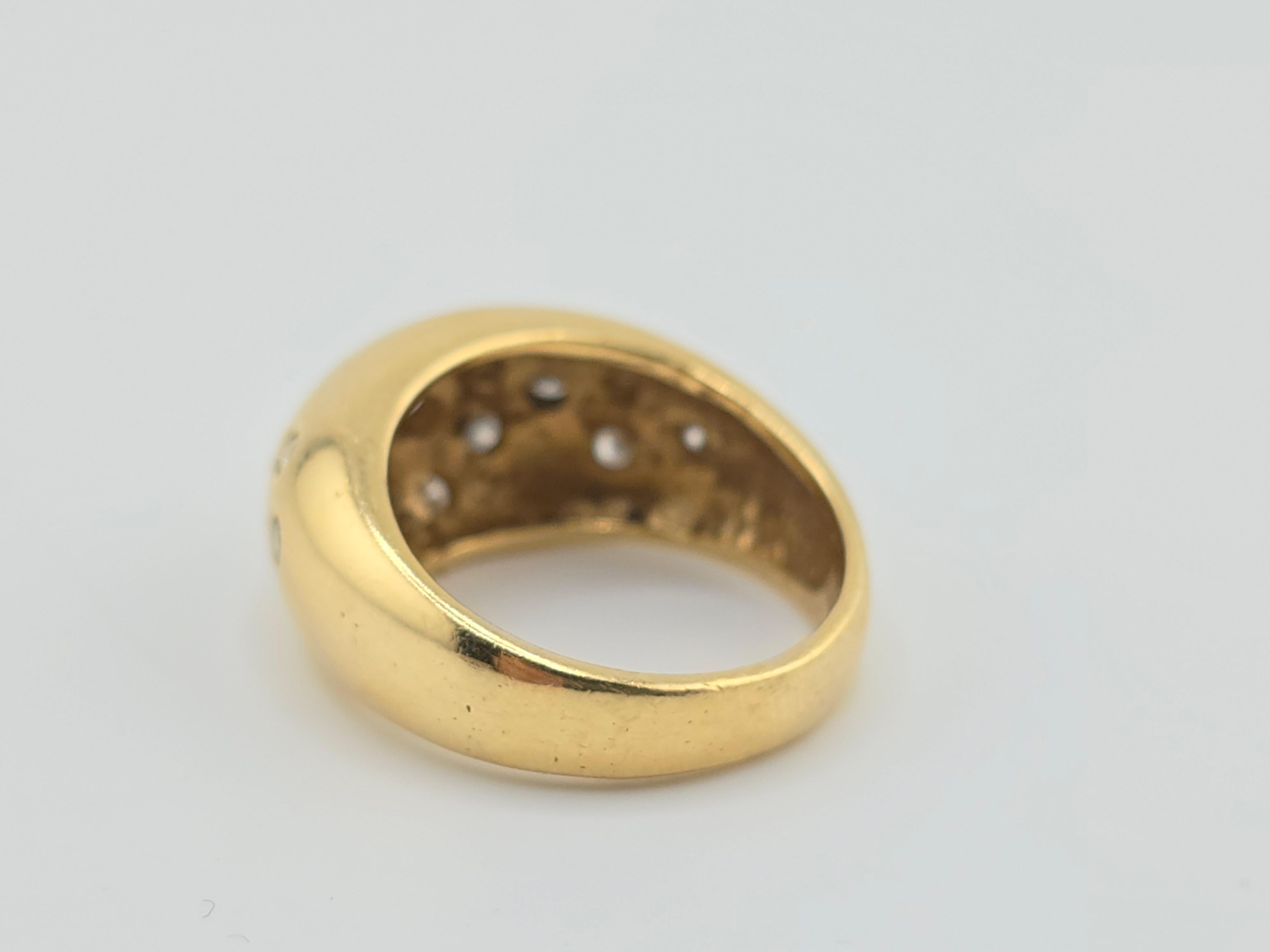 Heavy 18K Yellow Gold Dome Ring With Diamonds 11.19 Grams In Good Condition For Sale In Media, PA