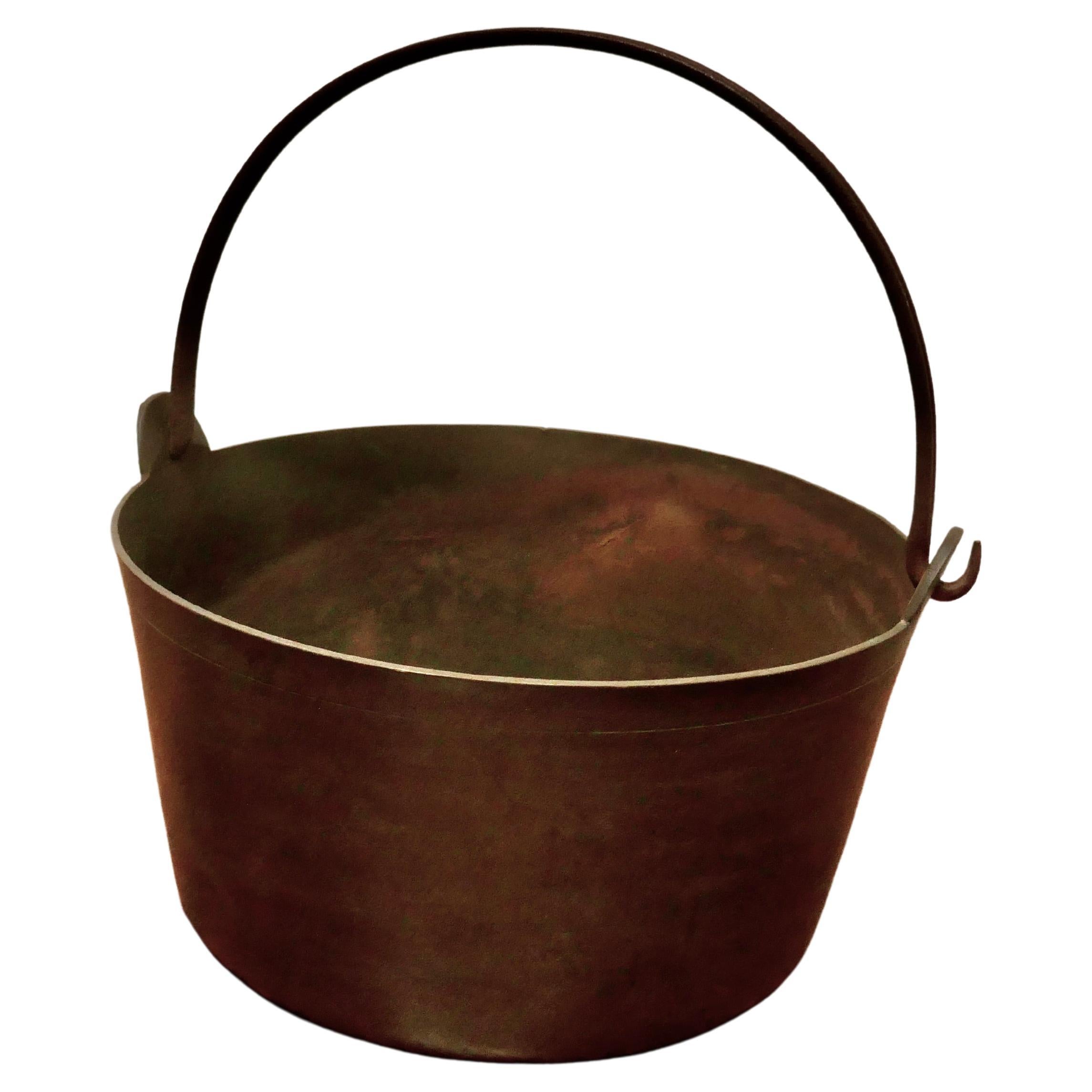Heavy 19th Century Brass Preserving or Jam Pan For Sale