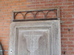 Heavy 19th Century French Walnut Entry Door with Carved Urn and Foliate Motifs