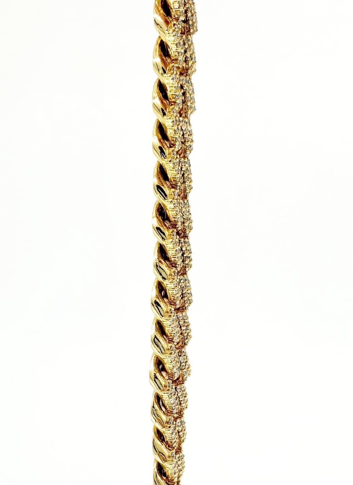 Heavy 24.00 Carat Diamonds Miami Cuban Link Choker Gold Chain 17 Inches 2