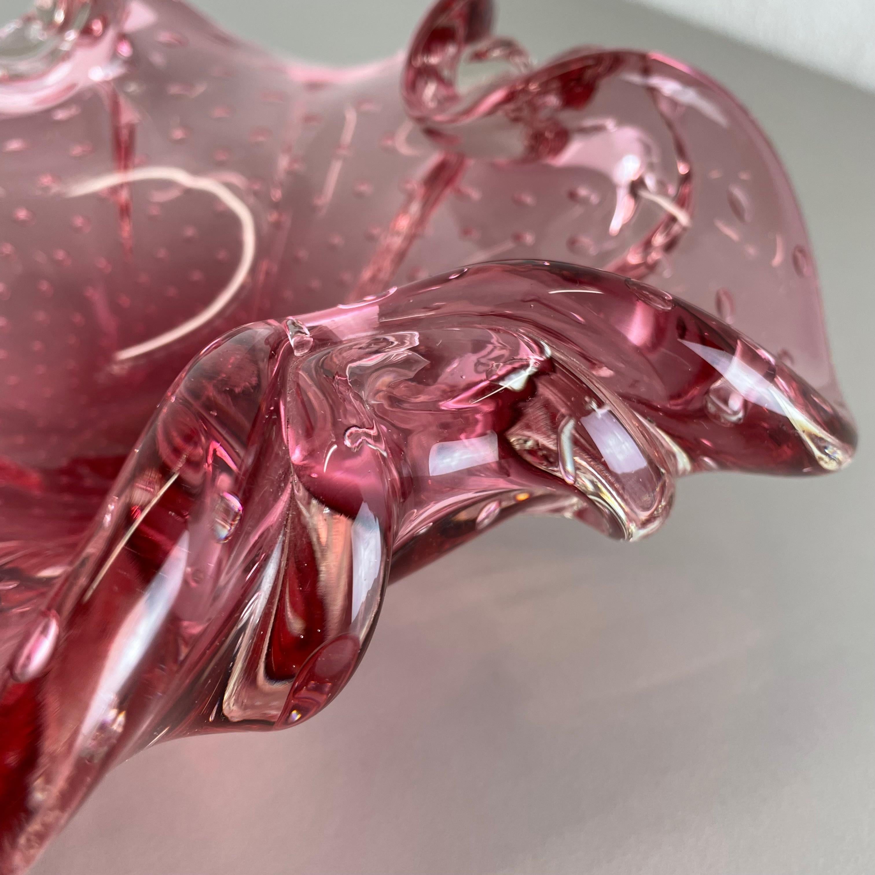 Bol en verre de Murano « PINK BUBBLE », très grand et lourd de 3,7 kg, Italie, 1970 en vente 5