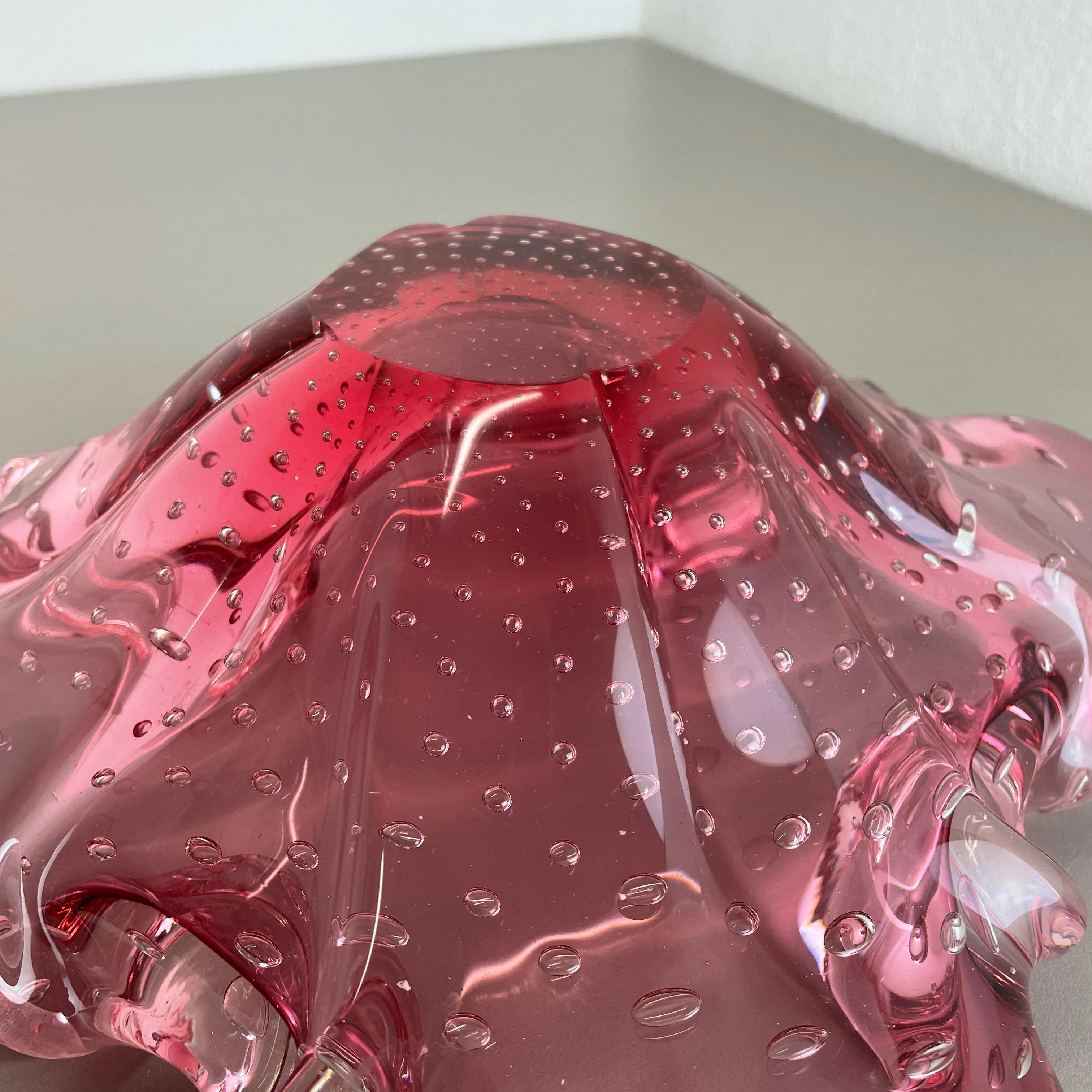 Bol en verre de Murano « PINK BUBBLE », très grand et lourd de 3,7 kg, Italie, 1970 en vente 12