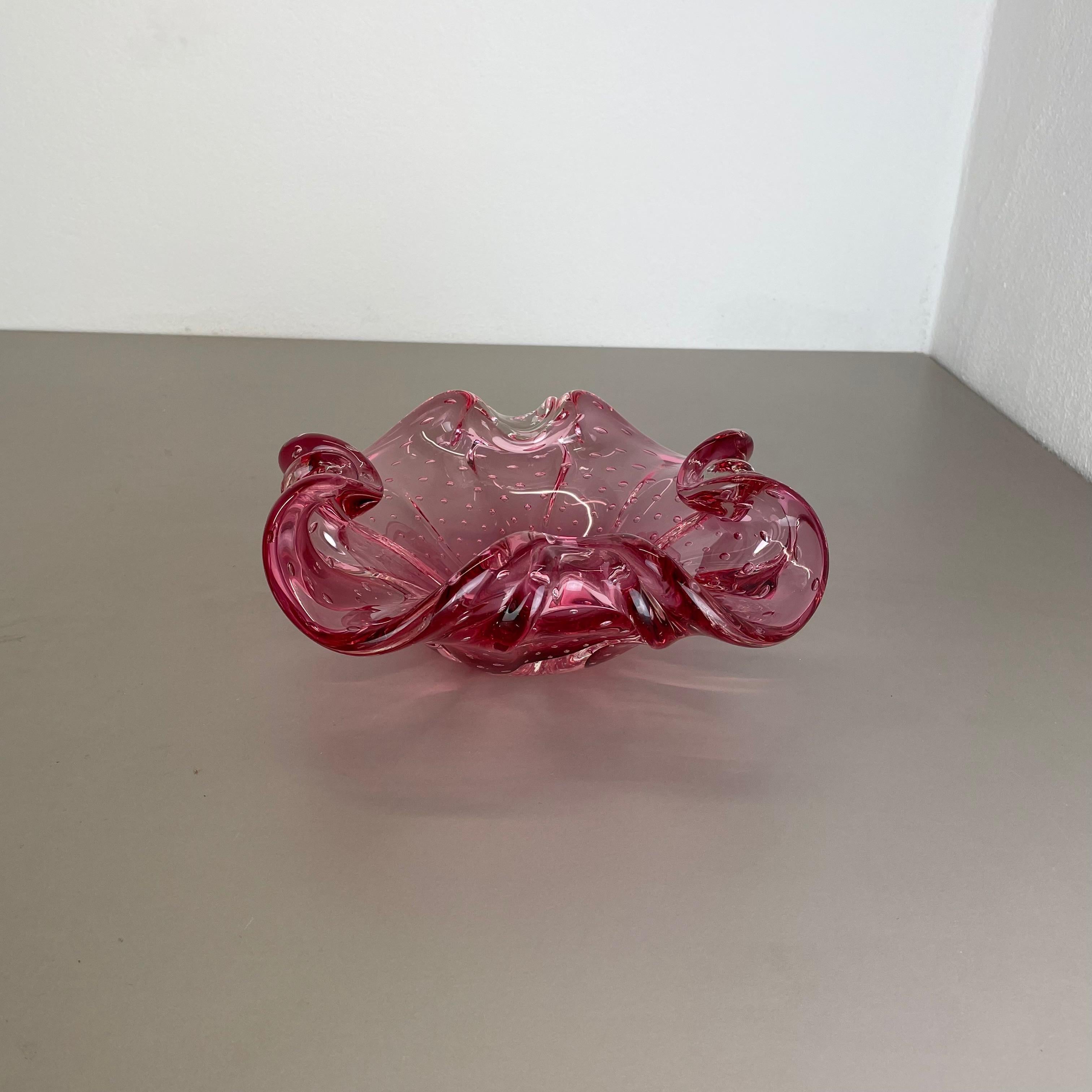 Bol en verre de Murano « PINK BUBBLE », très grand et lourd de 3,7 kg, Italie, 1970 Bon état - En vente à Kirchlengern, DE