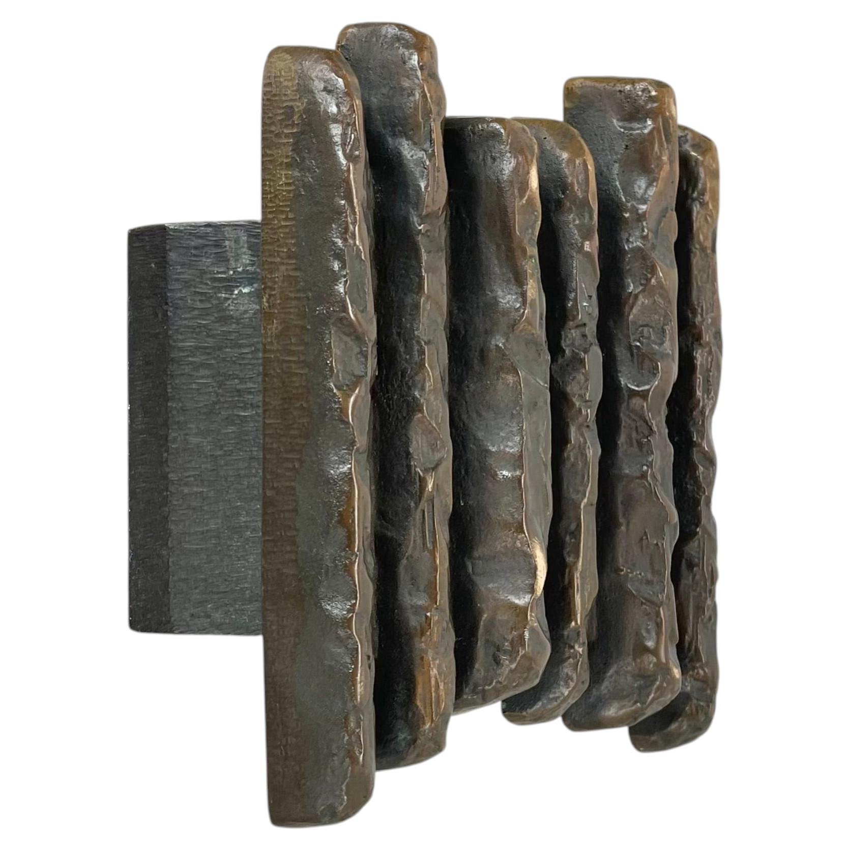 heavy 3.9kg Brutalist solid BRONZE Door Push Handle by ALPAN, Germany, 1970s