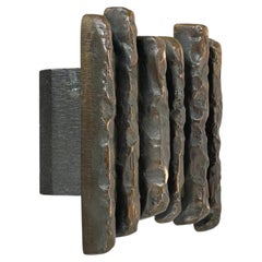 heavy 3.9kg Brutalist solid BRONZE Door Push Handle by ALPAN, Germany, 1970s
