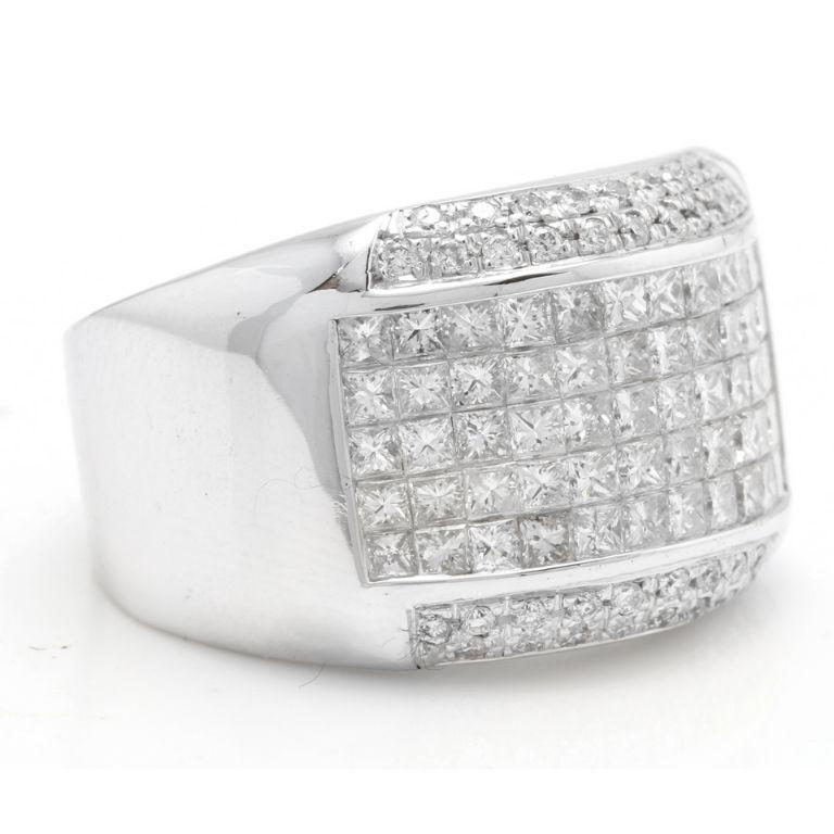 Anillo pesado para hombre de oro blanco macizo de 14 quilates con 5,00 quilates de diamantes naturales

¡Una pieza de aspecto asombroso!

Peso total de diamantes naturales talla princesa Aprox. 5,00 Quilates (color G-H /Claridad VS2-SI1)

Anchura