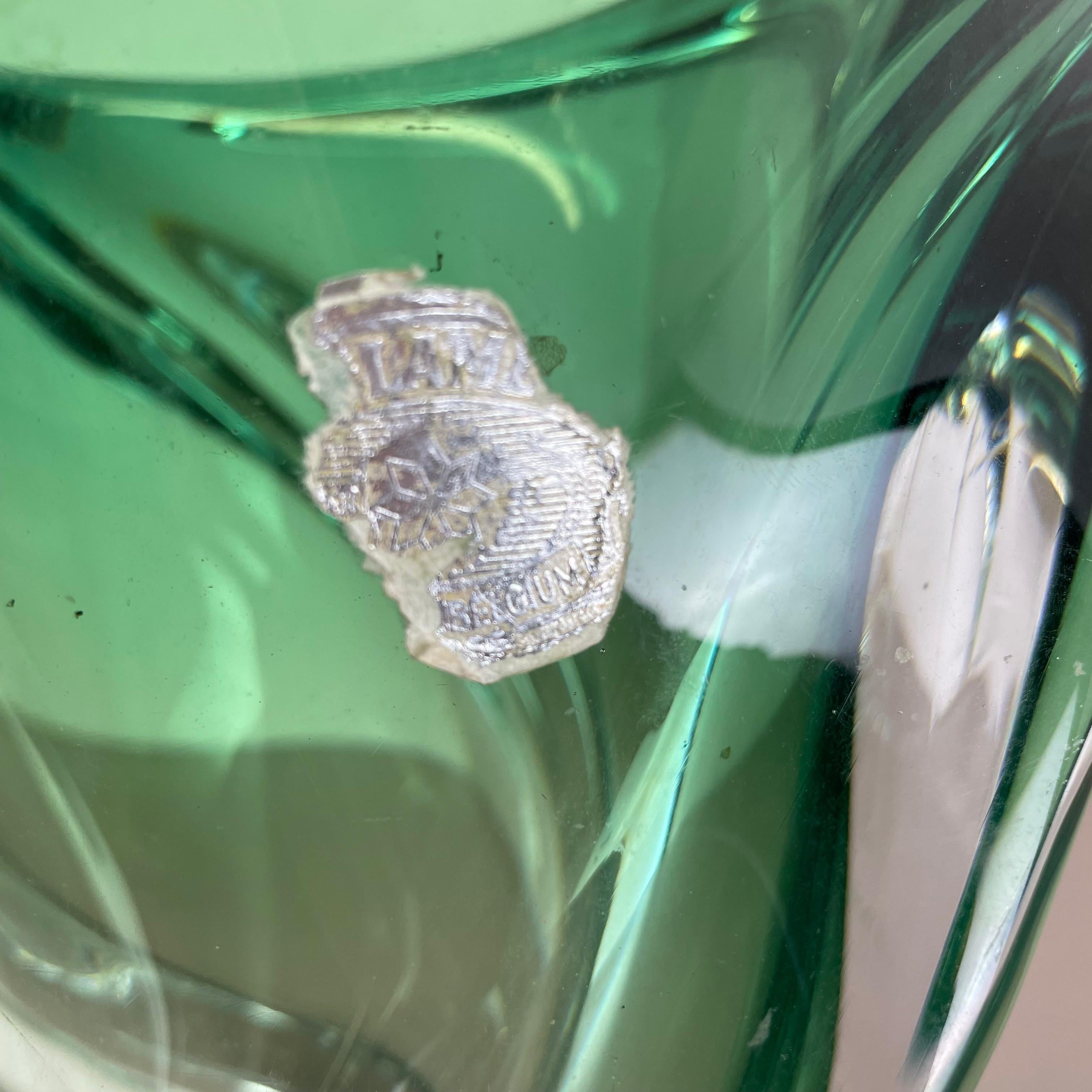 Vase en verre vague de 5,1 kg par Val Saint Lambert, Belgique 1960 en vente 9