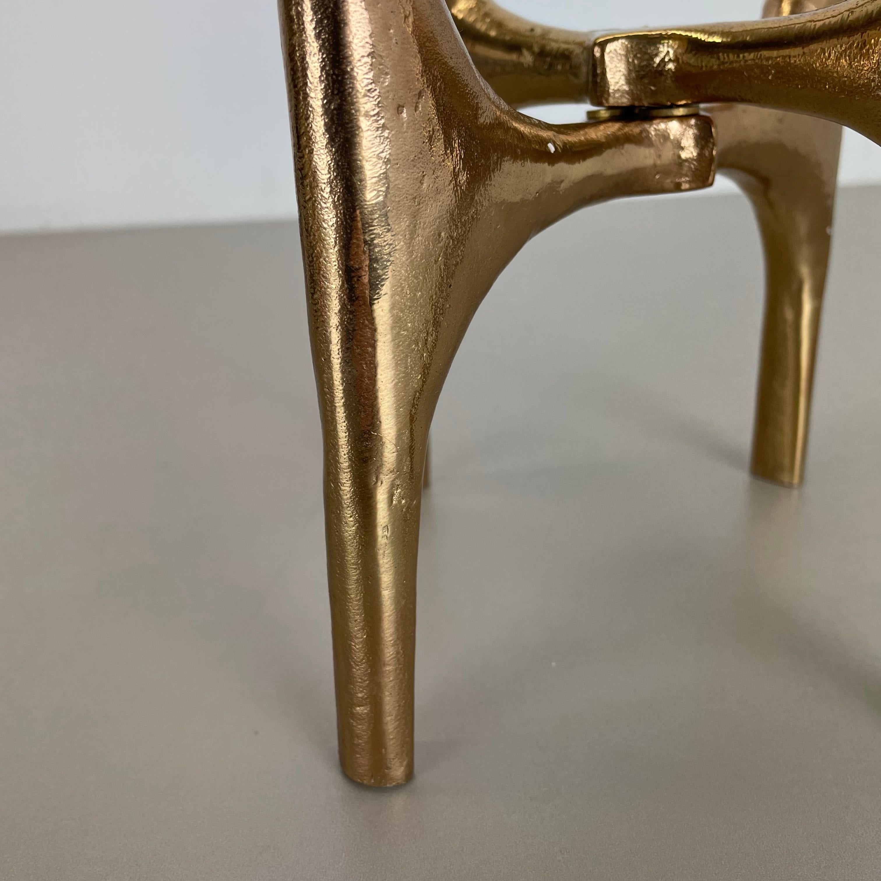 heavy 7kg Modernist Sculptural 44cm Brutalist Bronze Candleholder, France 1970s For Sale 5