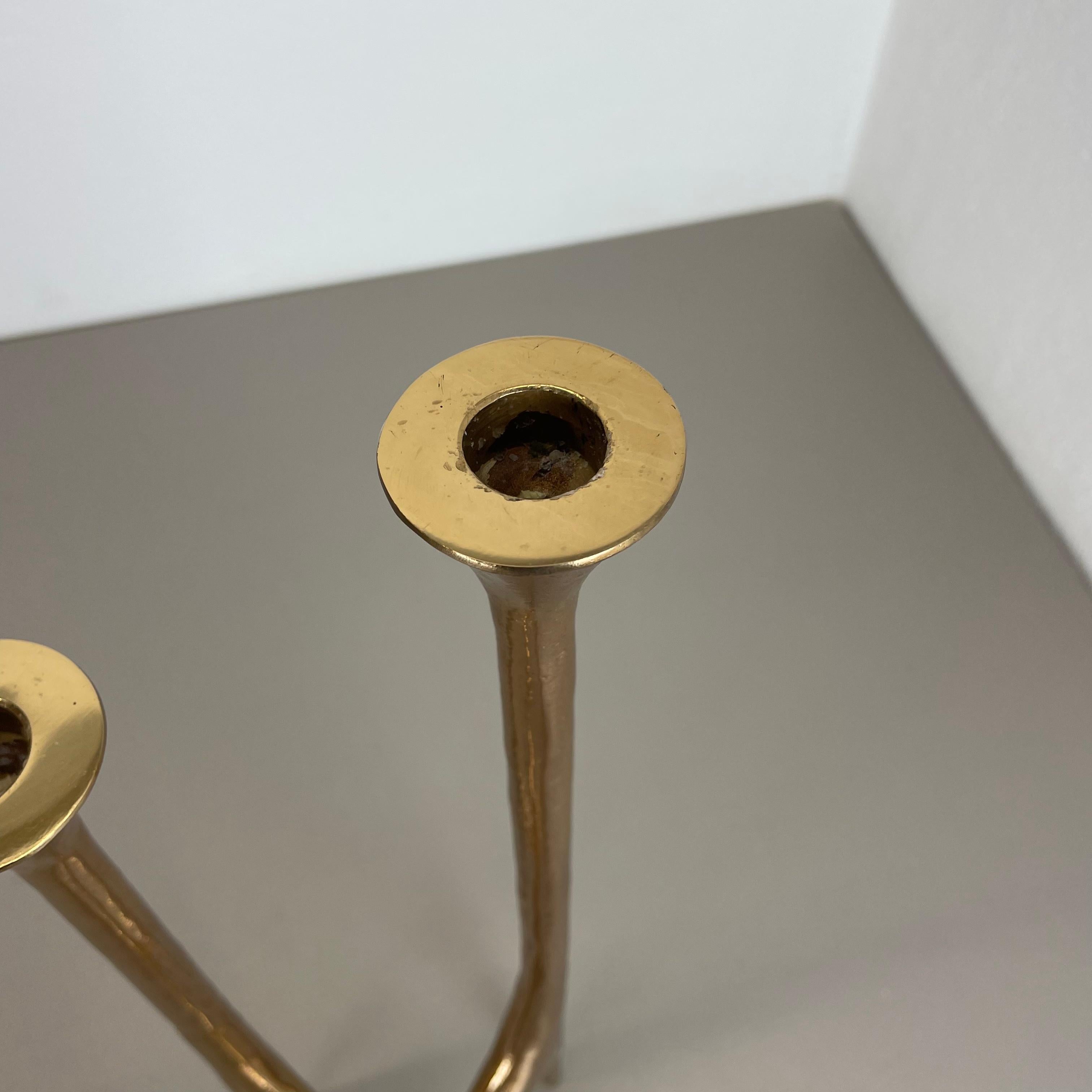 heavy 7kg Modernist Sculptural 44cm Brutalist Bronze Candleholder, France 1970s For Sale 6