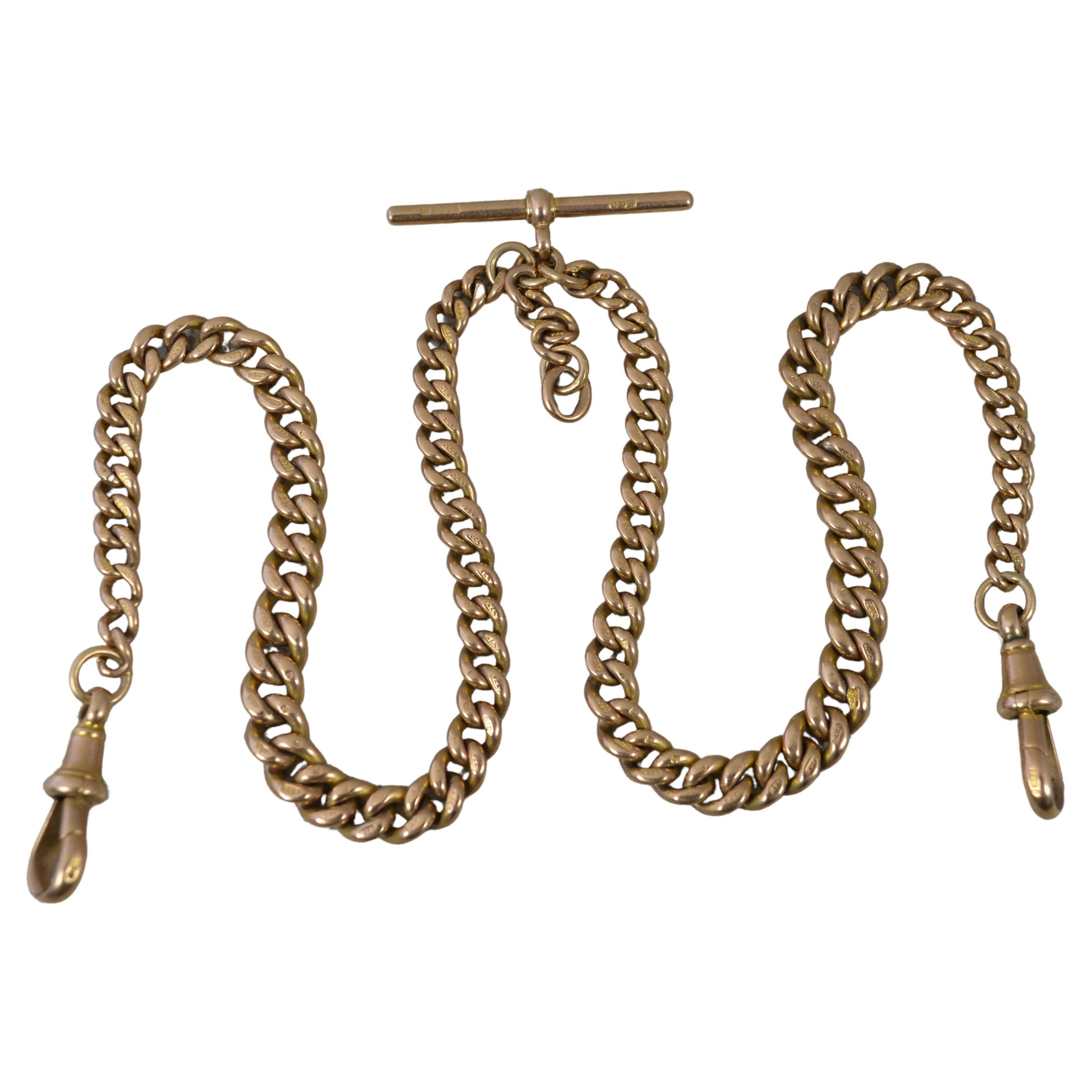 9ct Rolled Gold 16 Inch Double Albert Pocket Watch Chain