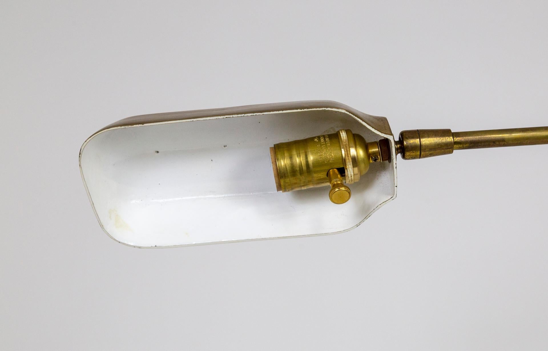 20th Century Heavy Adjustable Brass Pharmacy Floor Lamp  For Sale