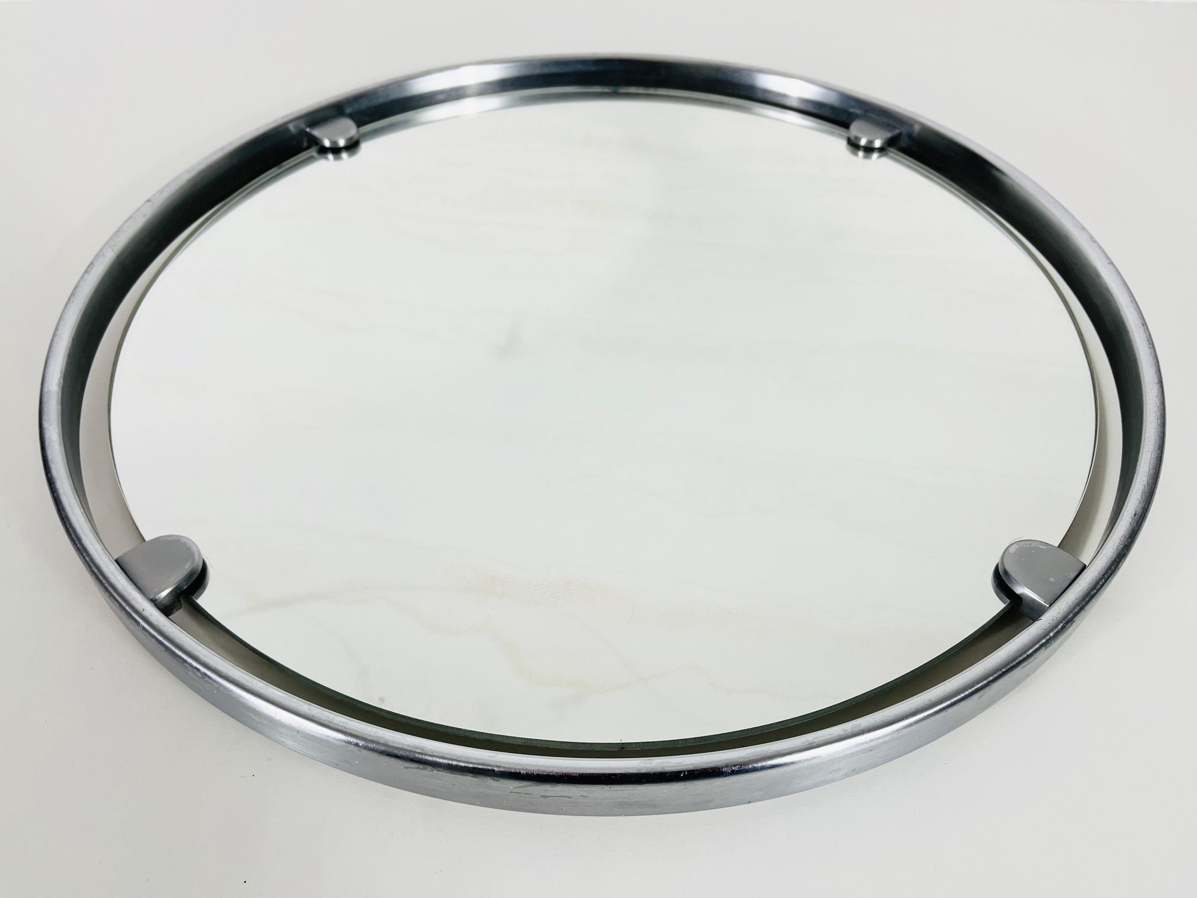 Mid-20th Century Heavy Aluminium Mirror by Hillebrand, Germany, 1960s For Sale