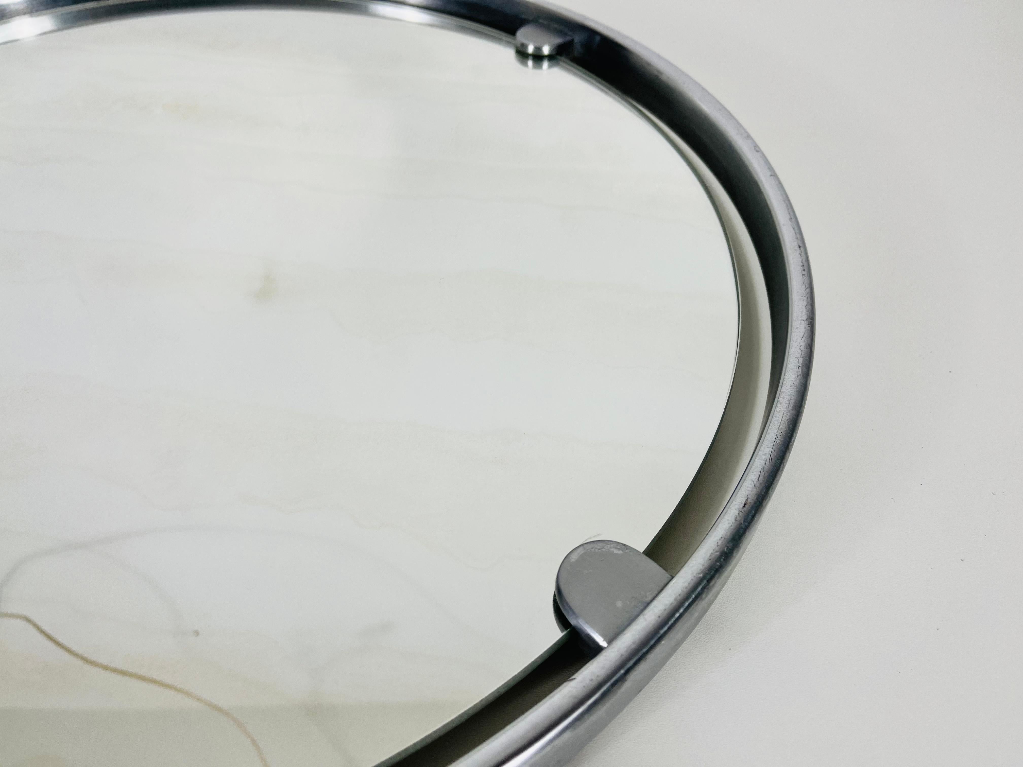 Metal Heavy Aluminium Mirror by Hillebrand, Germany, 1960s For Sale
