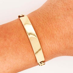 Engravable ID Bracelet in 14 kt Gold with Anchor Link Chain for Men or LG Woman