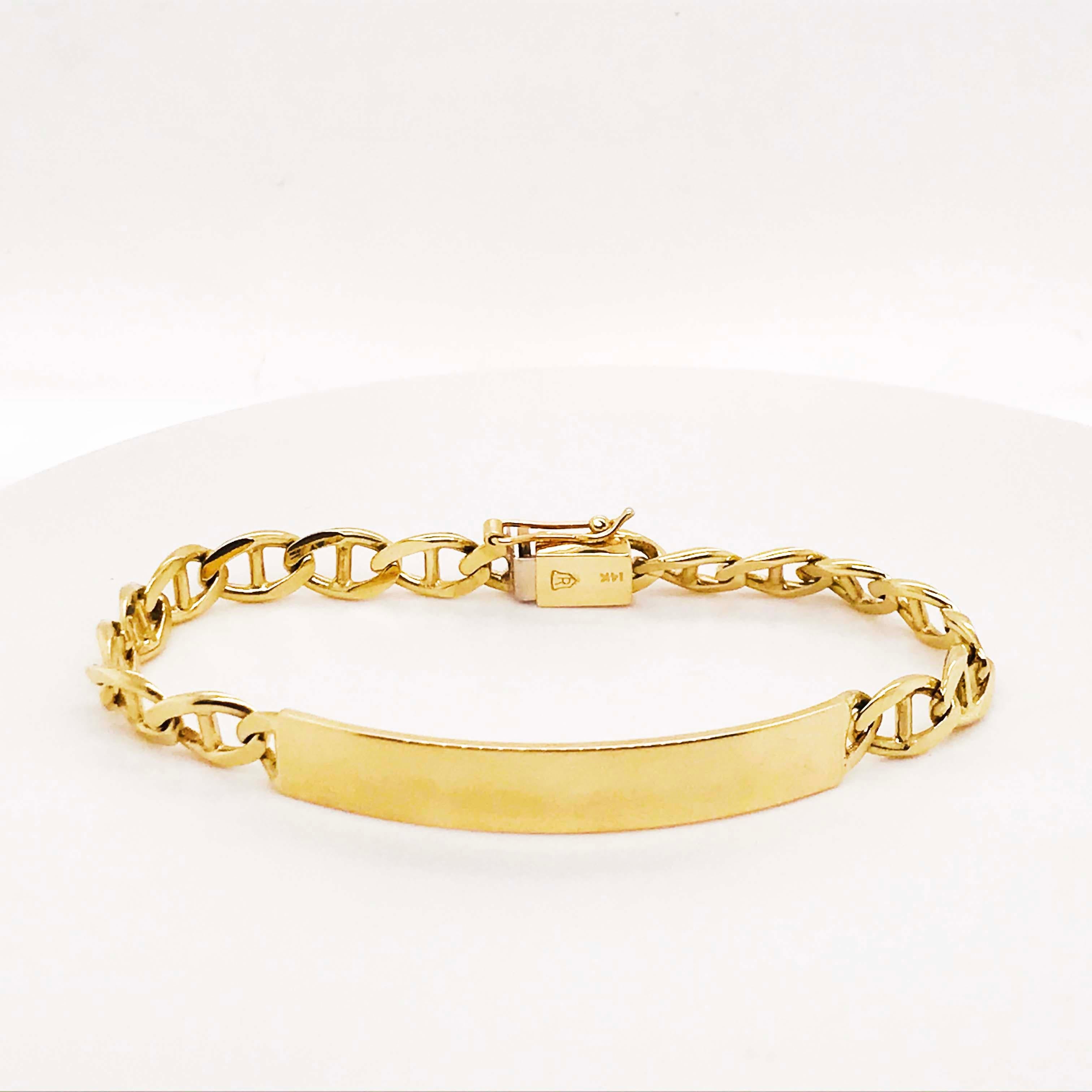 gold id bracelet mens