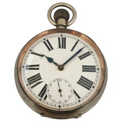 Heavy and Big Antique Silver Plated “Goliath” 8Day Pocket Watch