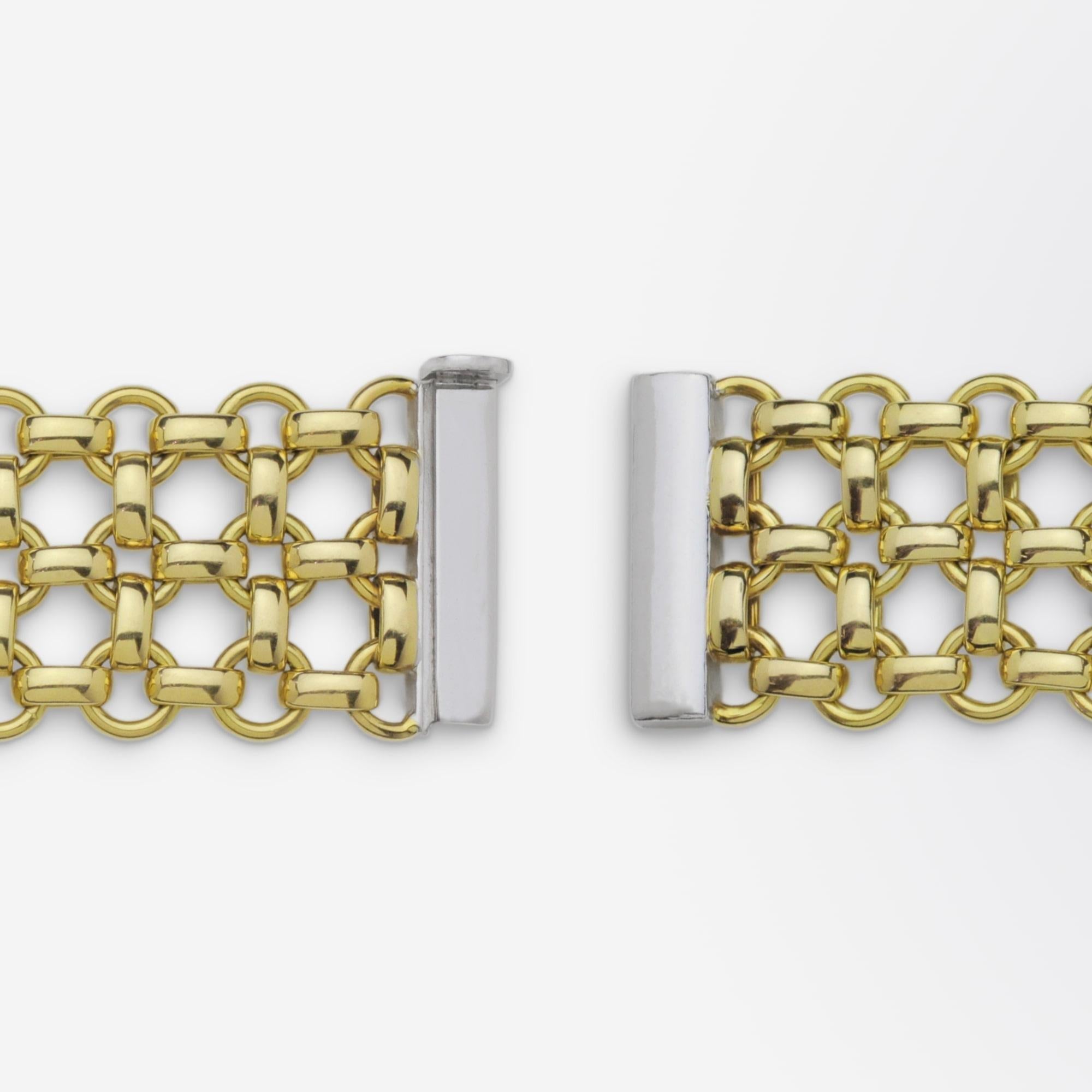 Bracelet à maillons fantaisie en or 18 carats, lourd et audacieux Unisexe en vente