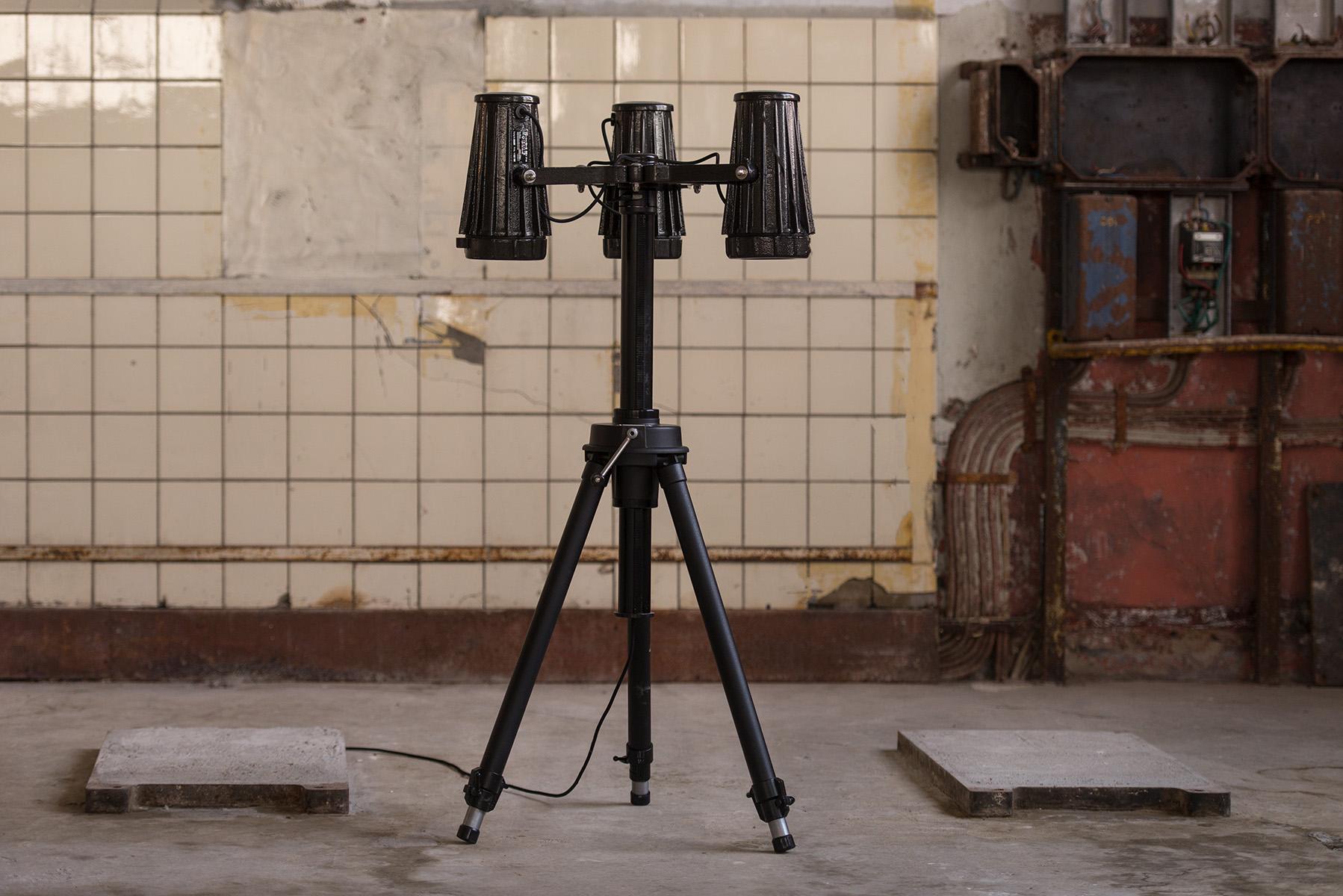 Dutch Heavy and Large Tripod Lamp For Sale