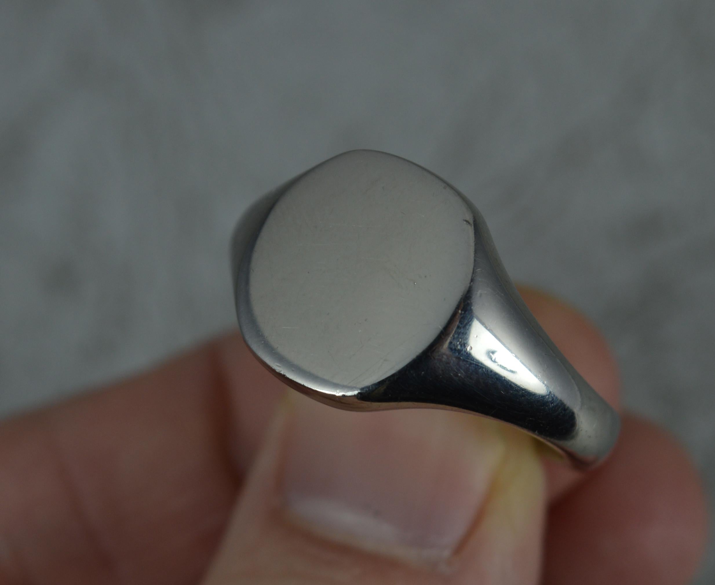 Women's or Men's Heavy and Solid 950 Palladium Signet Ring