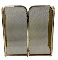 Solid Brass Fireplace Screen, 1960s