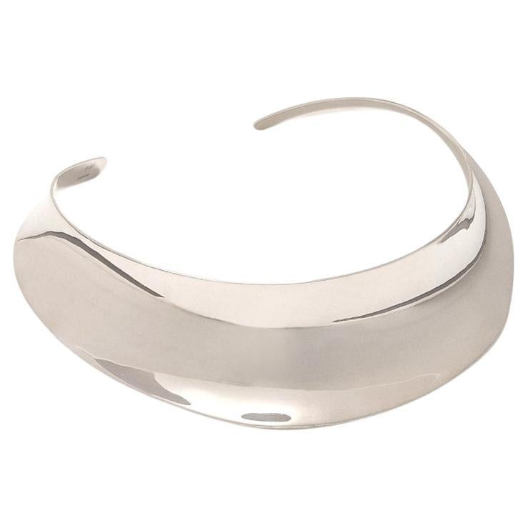 Heavy Anticlastic Choker, Modernist Gerhard Herbst Studios Silver Collar For Sale